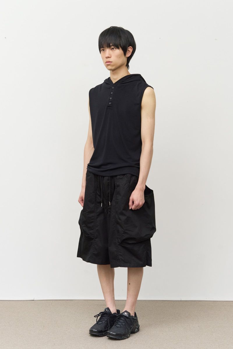 Arm Sleeveless Hooded Top