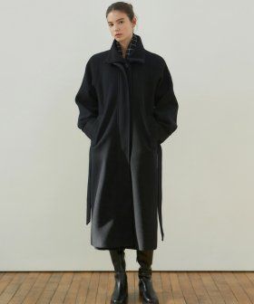 NICK&NICOLE（ニック＆ニコール）の「WIDE COLLAR LONG COAT_BLACK（Jackets/Outerwear）」