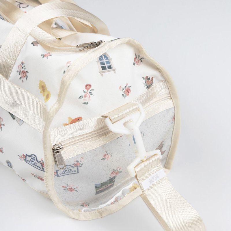 Floral Monogram Cylinder Bag Ivory