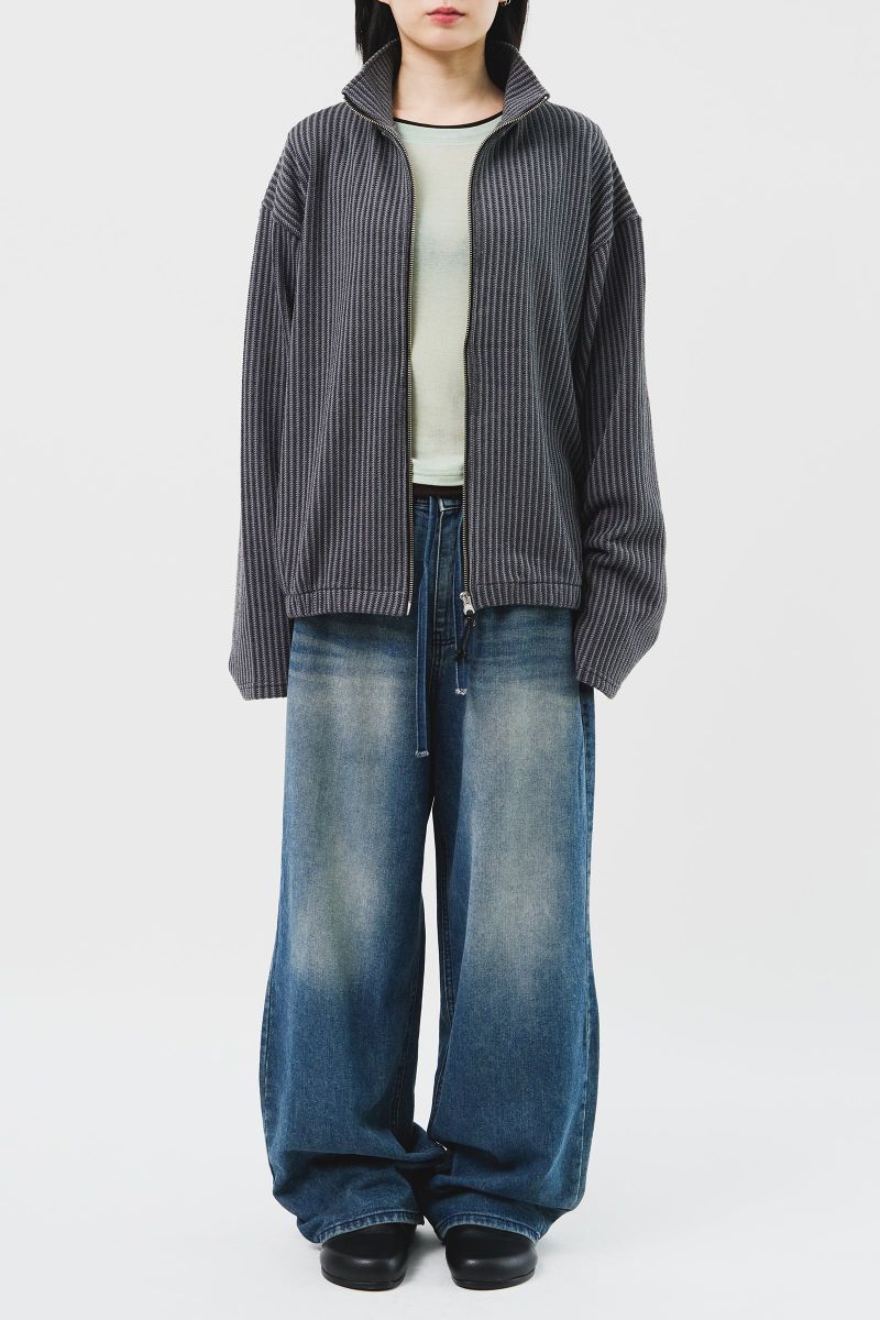 Junky Knitted Zip Up (3color)