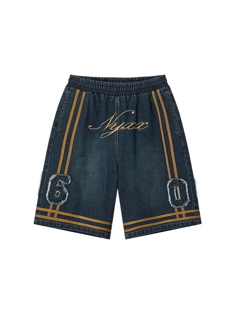 BASKETBALL DENIM HALF PANTS (INDIGO)