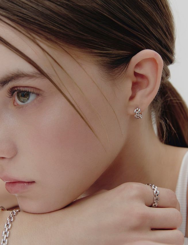 26SS★ H-Link Chain Earrings S