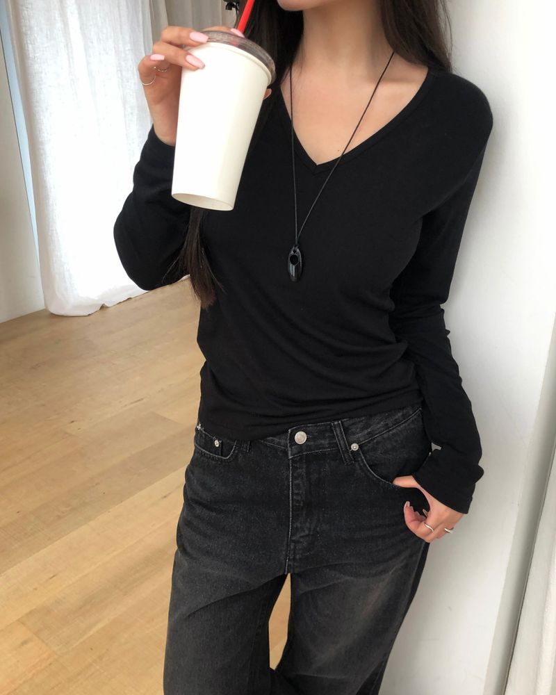 [ORIGINAL] Nimo Deep V-neck long-sleeve T-shirt