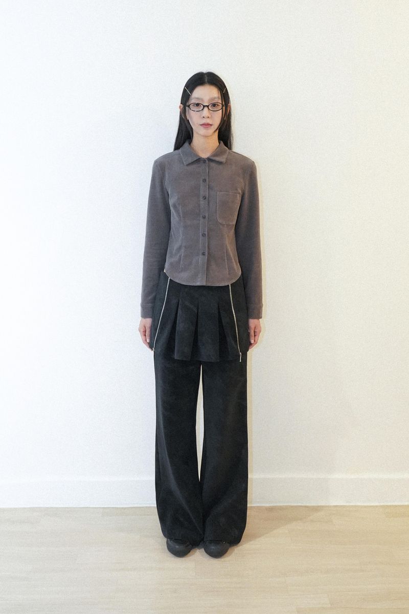 ZIPPER DETAIL SKIRT PANTS