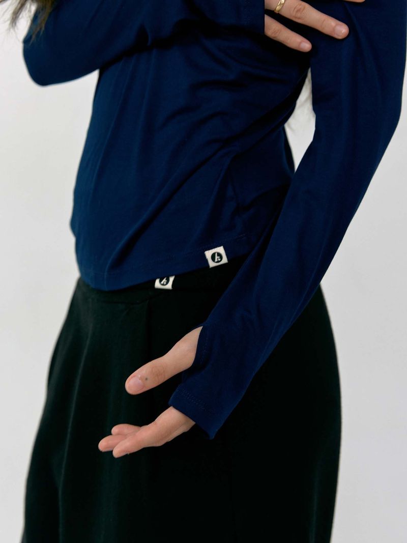 Fingerhole Long Sleeve (Navy)