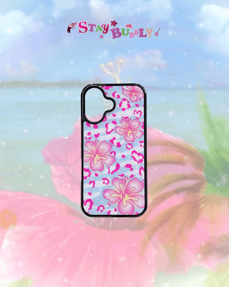 STAYBUBBLY（ステイバブリー）の「[MADE] ギャル ブルーフラワーマグセーフグラスフォンケースユーズドby IVEレイ（スマホグッズ/小物）」
