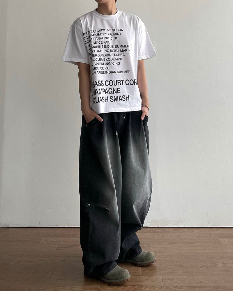 Dot Brush Denim Pants