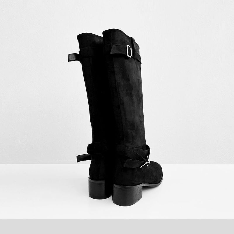 Demin Belt Suede Boots