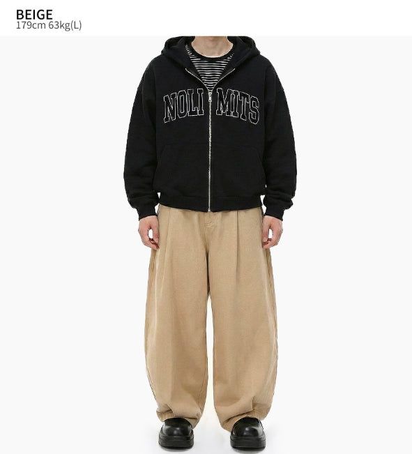 Wide Balloon Chino Pants Beige