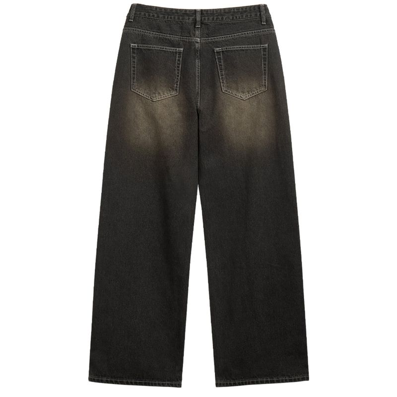 Basic washing denim pants (dark black)