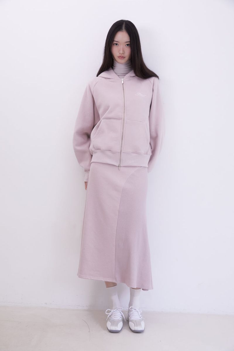 Raglan 2way Hood Zip-up (PINK)