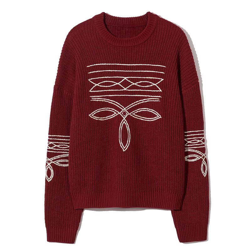 western stitch sweater burgundy