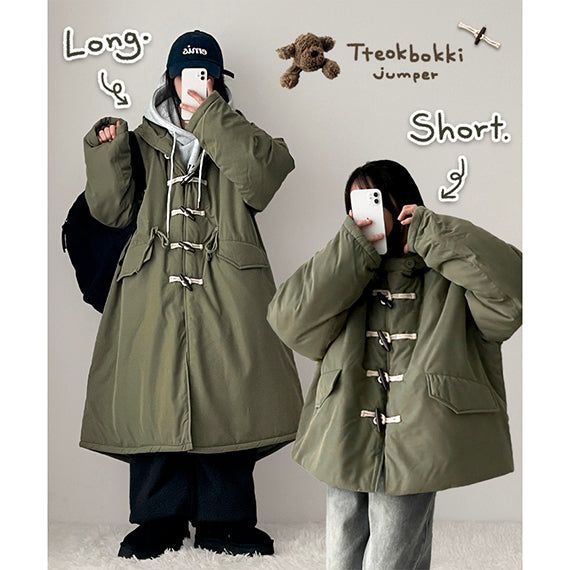 VT Over Tteokbokki Hooded Padded Bomber Jacket/LONG