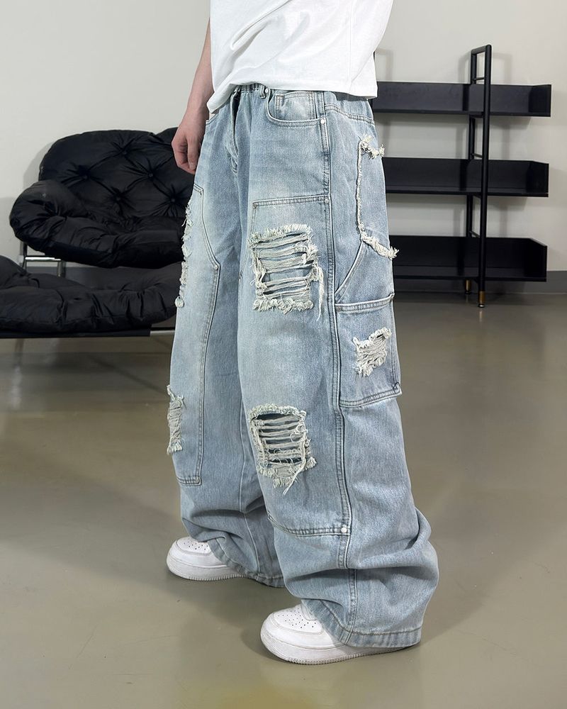 Devon Carpenter Wide Distressed Denim