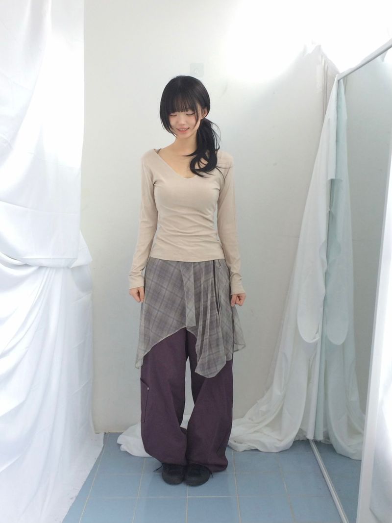 Misty Checkered Layered Skirt