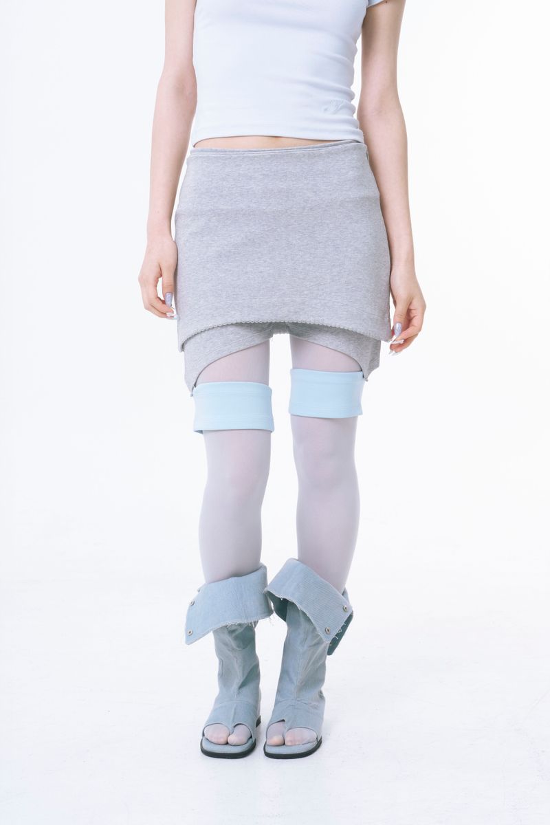 Two-Tone Layered Biker Shorts (MALANGE BLUE)