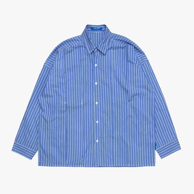 offset stripe shirt_blue