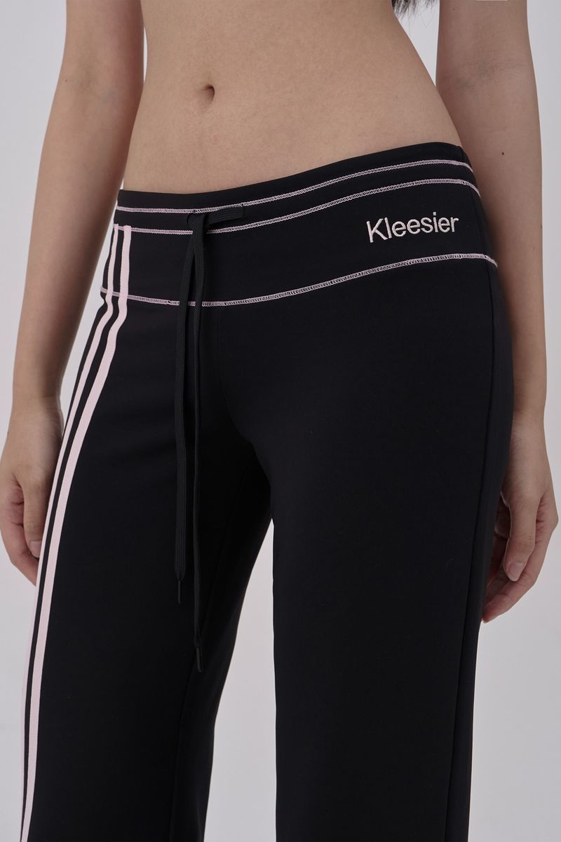 Bella pink line track pants, Black