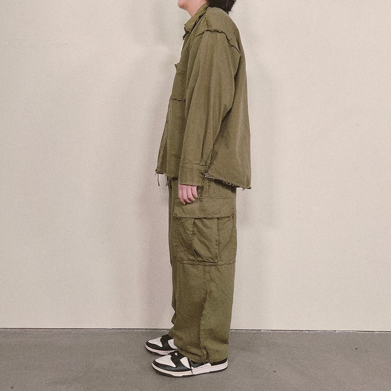 grunge plain shirt_khaki