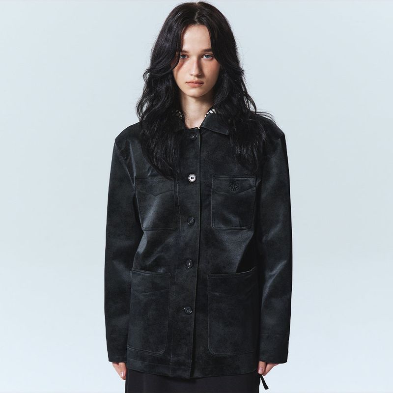 MATT VINTAGE LEATHER MIDI JACKET_BLACK