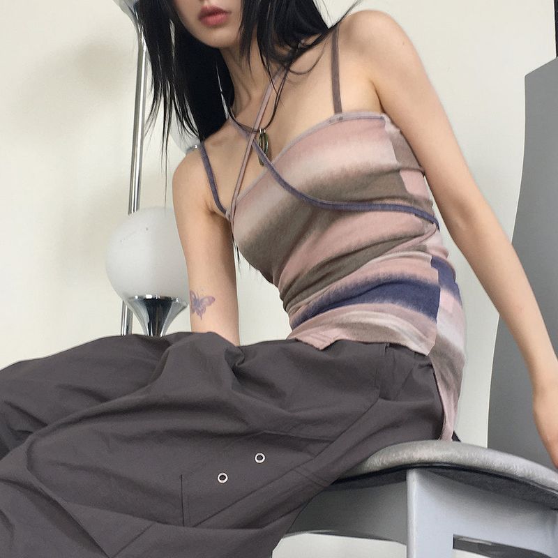 Jardine Gradient Choker Strap Layered Sleeveless