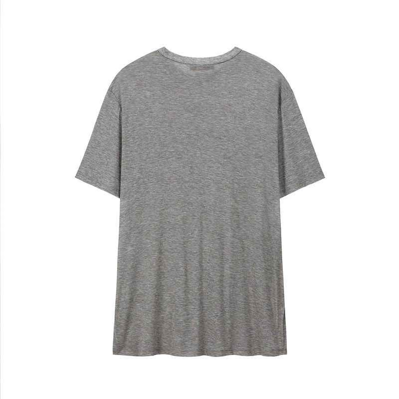 Lace Cross Half T-shirt - GREY