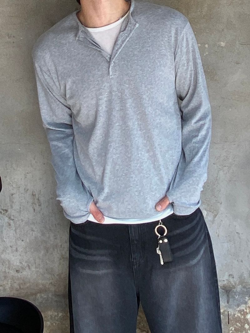 SSROOM（エスエスルーム）の「Mir Layered Warmer Henley-Neck 2C（Tops）」