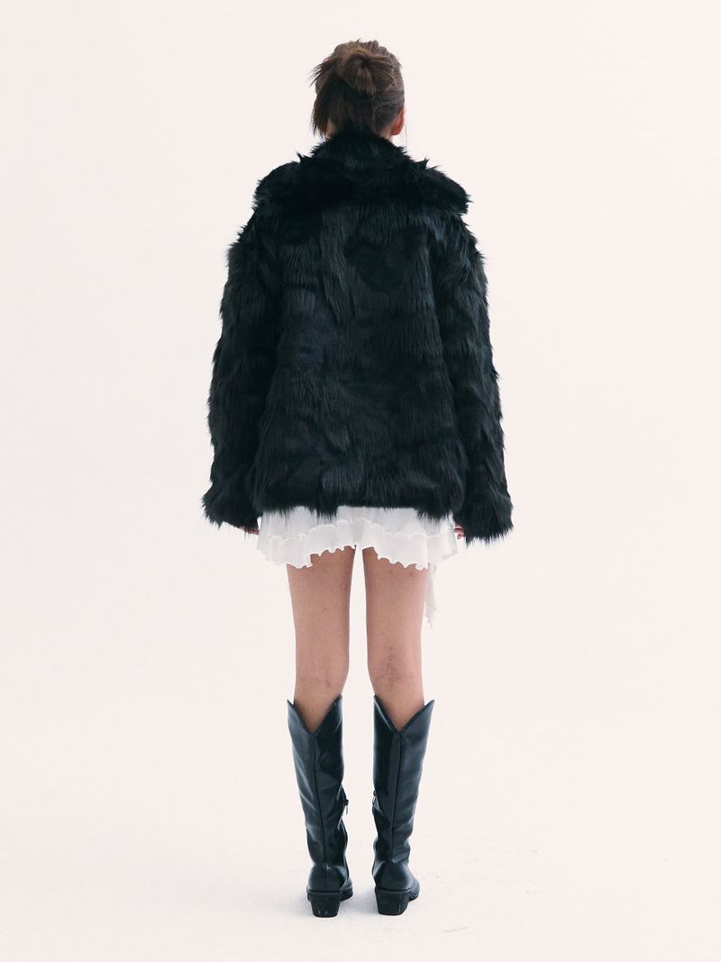 Popo fur jacket BLACK