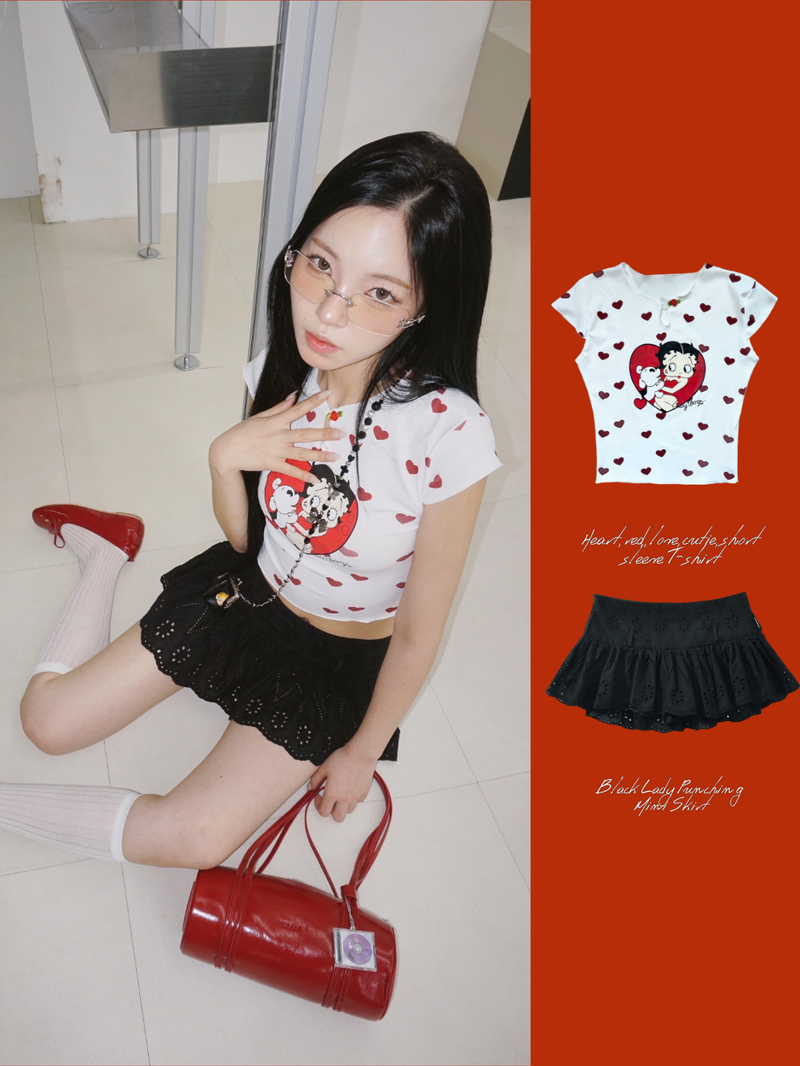 Black Lady Punching Mini Skirt