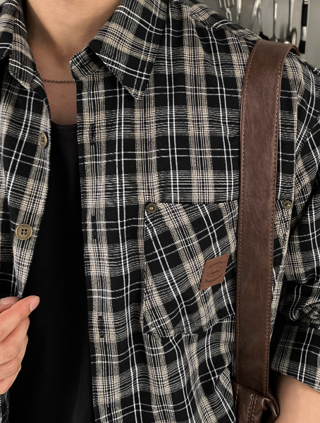 Lime Vintage Patch Pocket Check Shirt