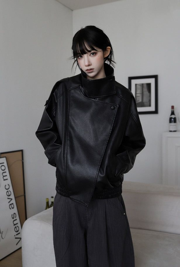 EEUN（イウン）の「26SS★ [ EEUN MADE] Biker clip leather jumper（Jackets/Outerwear）」