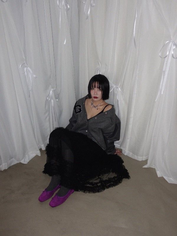 VIVIC（ビビク）の「シアーフリルカンカンロングスカート (ブラック)（スカート）」