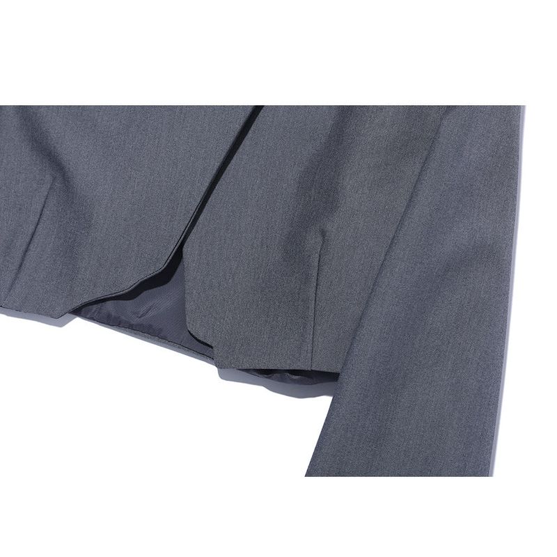 CUTTING CROSS CROP JACKET GRAY