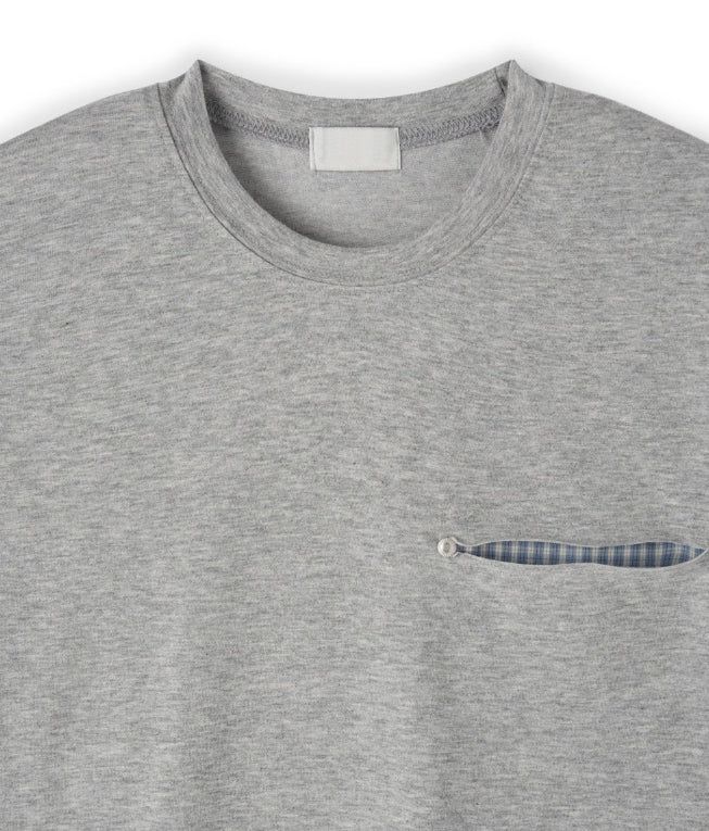 Seren check roll-up short-sleeve tee
