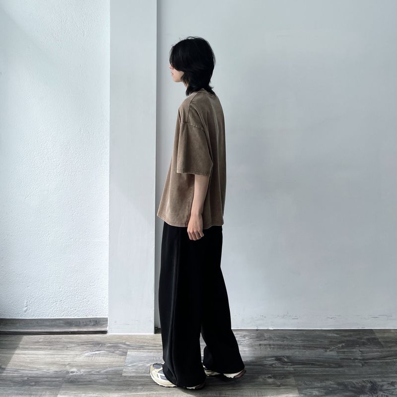 Curved Seam Wide Trousers