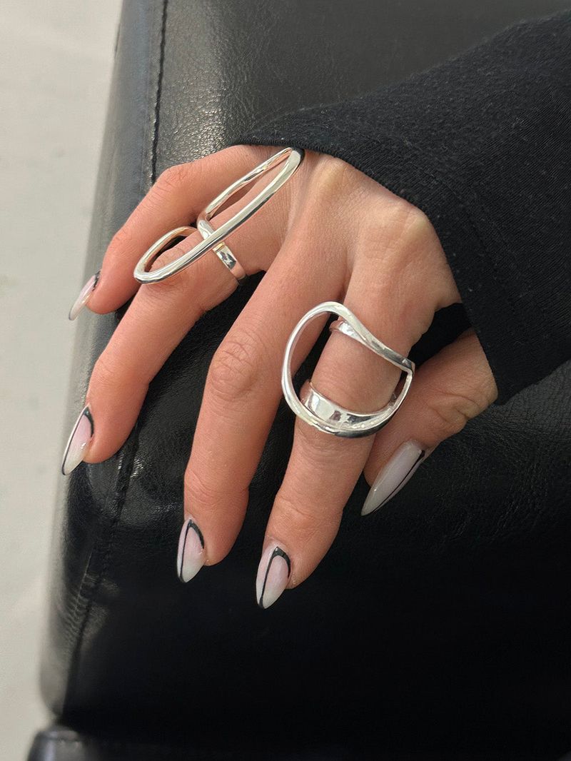 [925silver] Line art ring