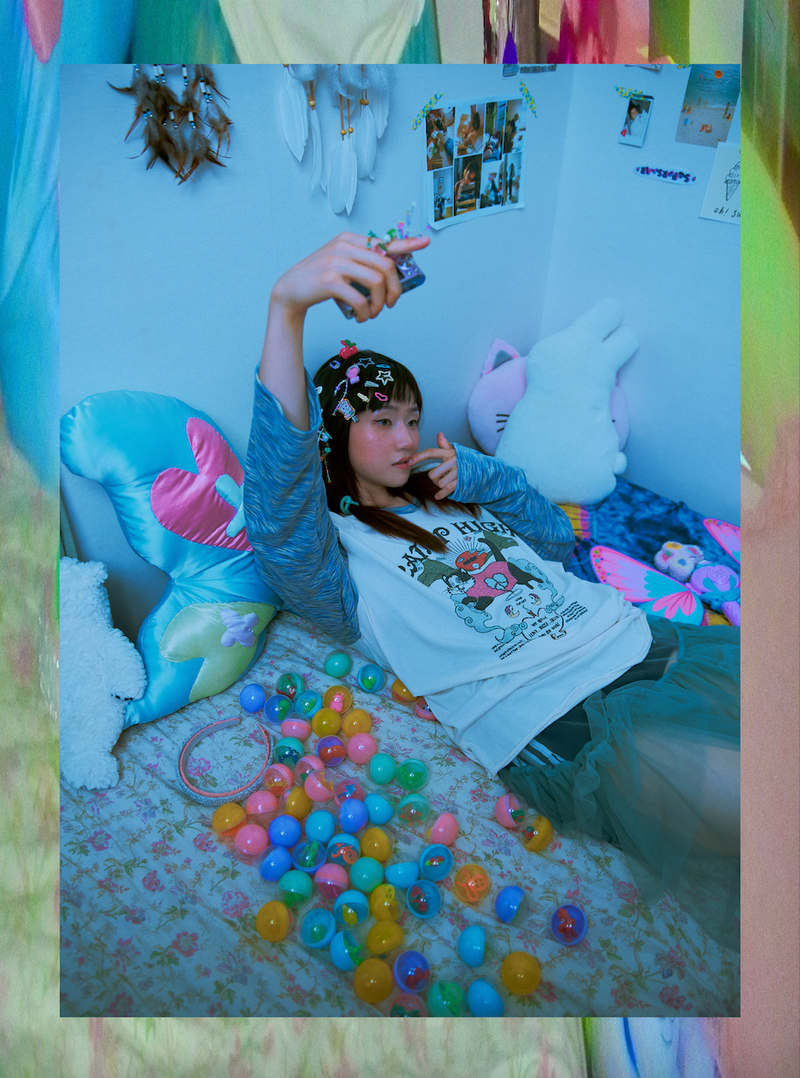 CATNIP HIGH long t-shirt blue