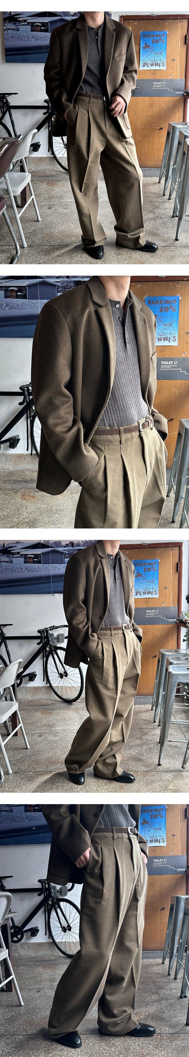 [F/W] Blend two tuck wool slacks(2color)