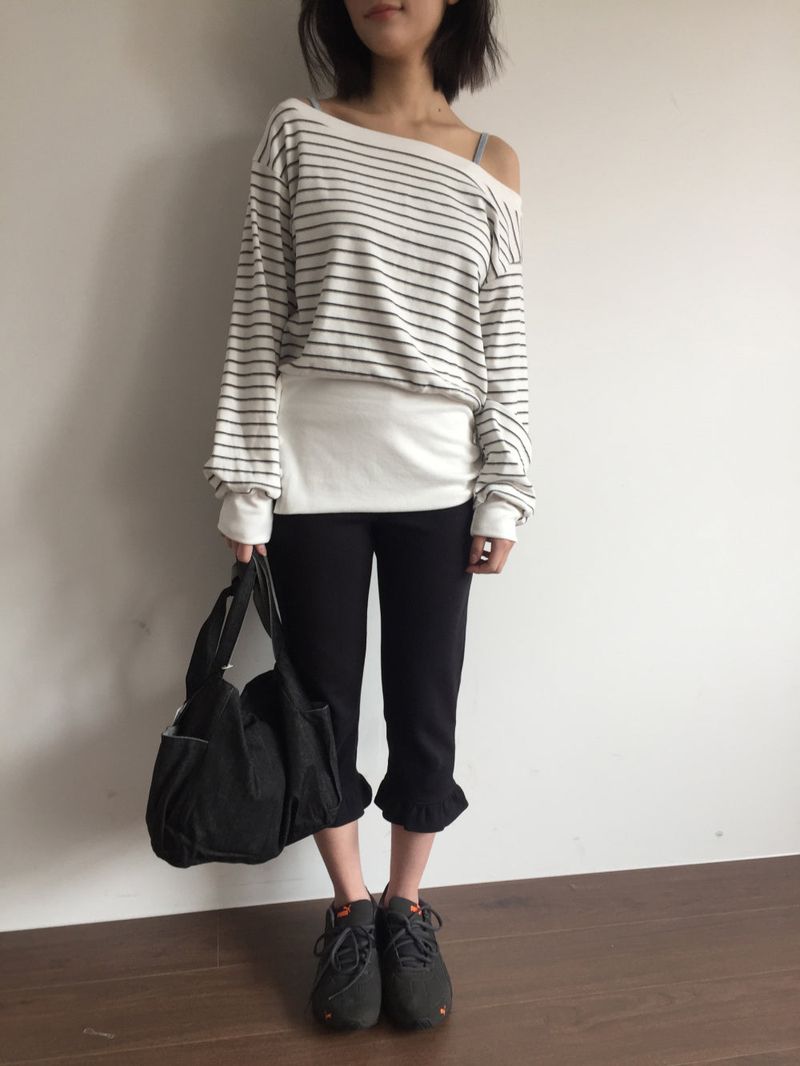 Denti Stripe Button Long Sleeve (2color)