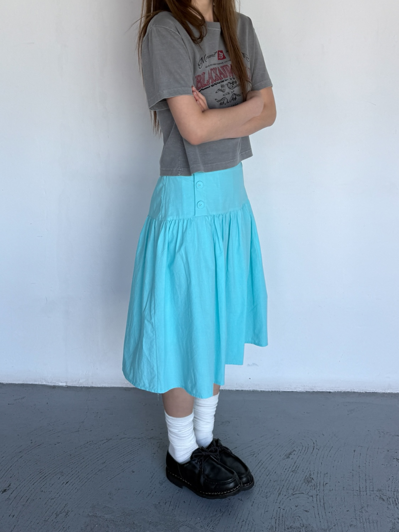 side button midi skirt
