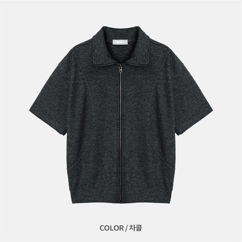 Comet Short-Sleeve Knit Zip-Up (6 Colors)