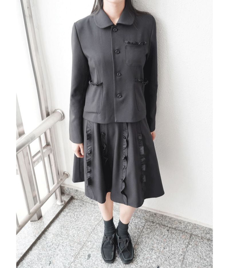 [fiebre] ruffles round collar jacket 