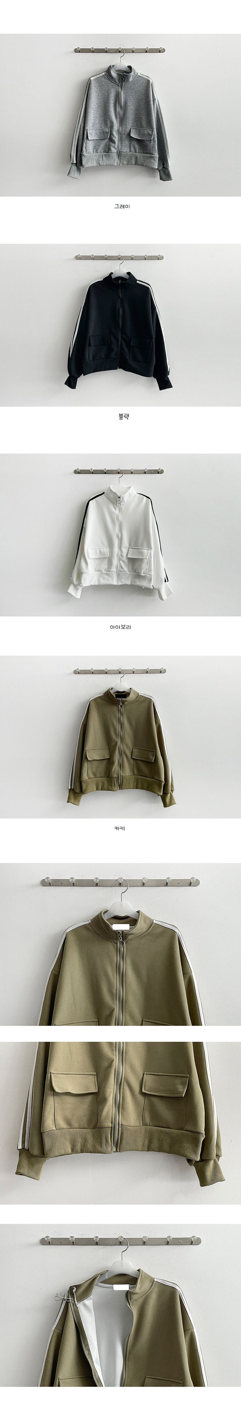 Roots line track color zip-up jumper