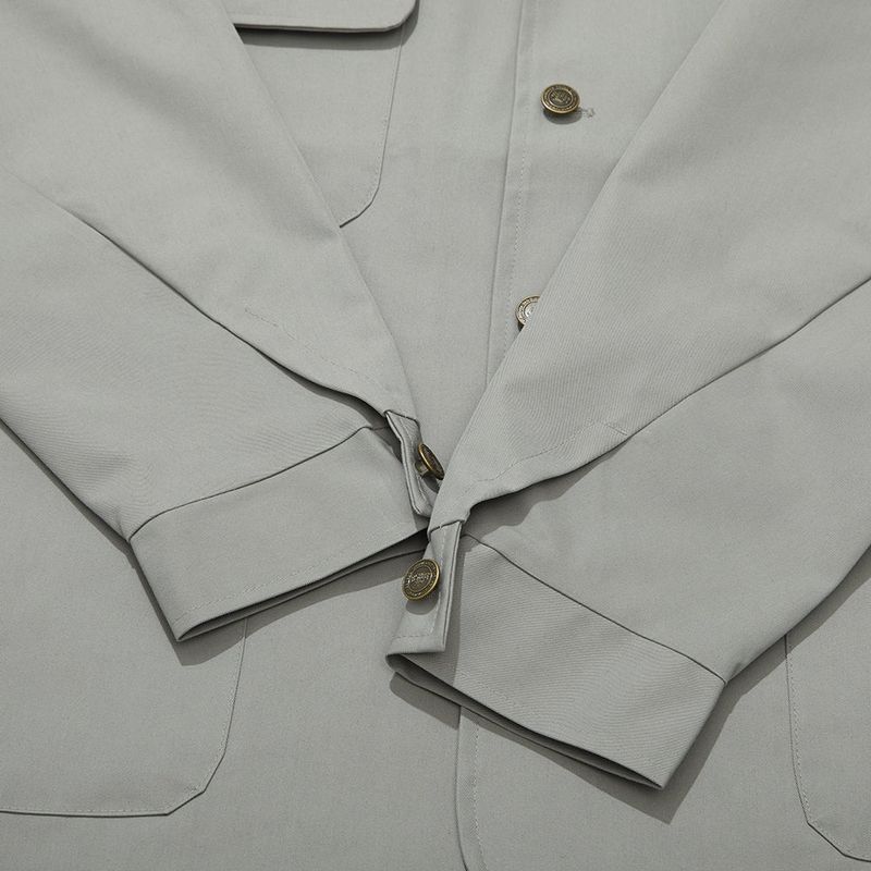 BSR2223FWJK063 LOGO COLLAR COTTON BASIC JACKET GRAY