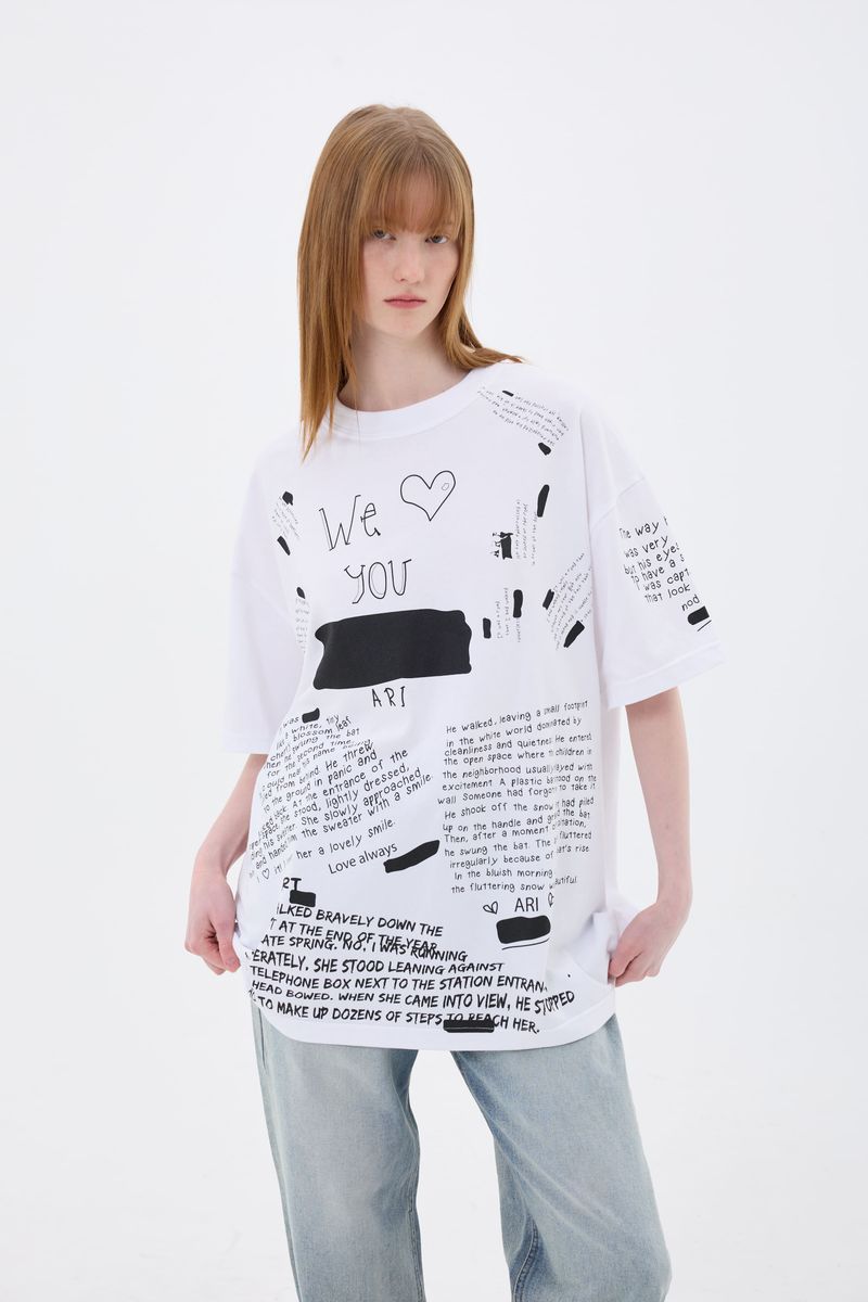 SCRIBBLE T-SHIRT / WHITE