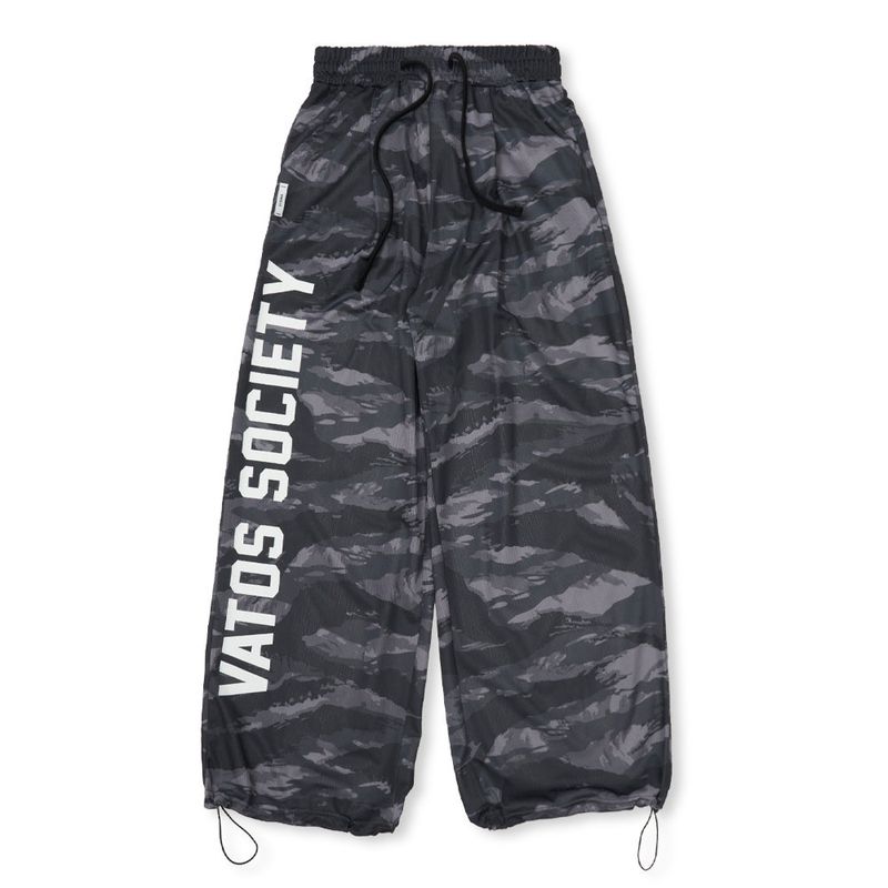 Mesh Wide Jogger Pants Tiger Camouflage