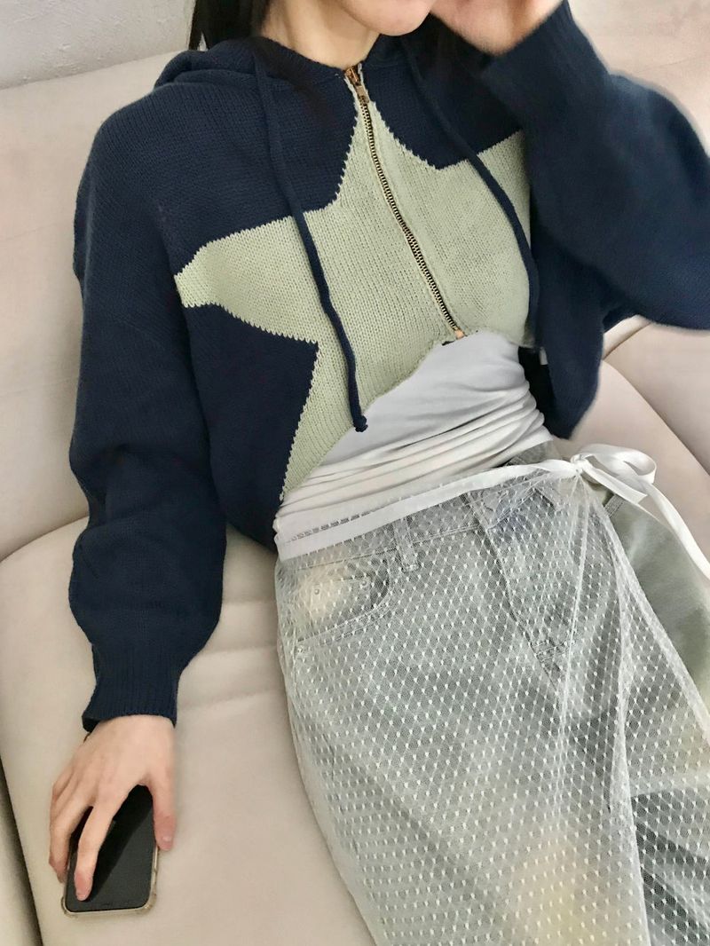 Marco crop knit zip up