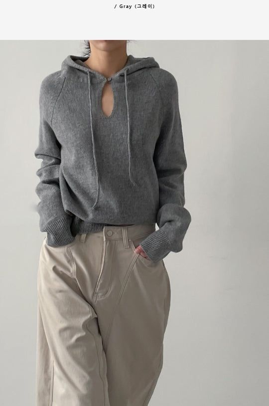 INCHANT ME（インチャントミー）の「[wool 55%] Mini Hole Raglan Hooded Knit（Tops）」