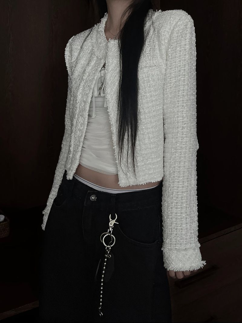 cropped tweed jacket (2color)