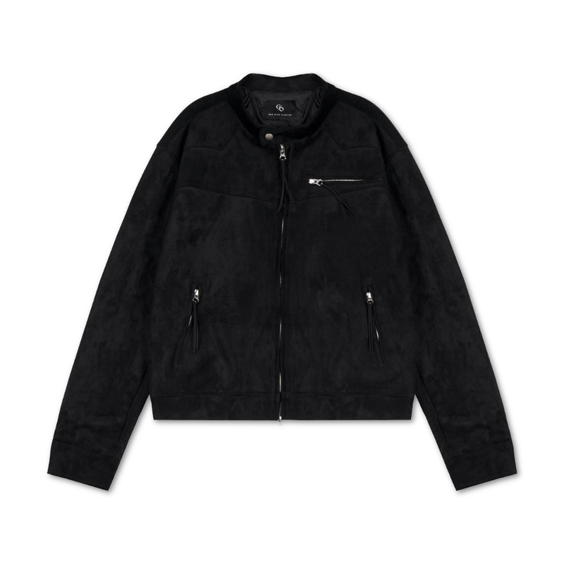 (MADE) ONE PICK WESTERN BIKER SUEIDE JACKET-BLACK